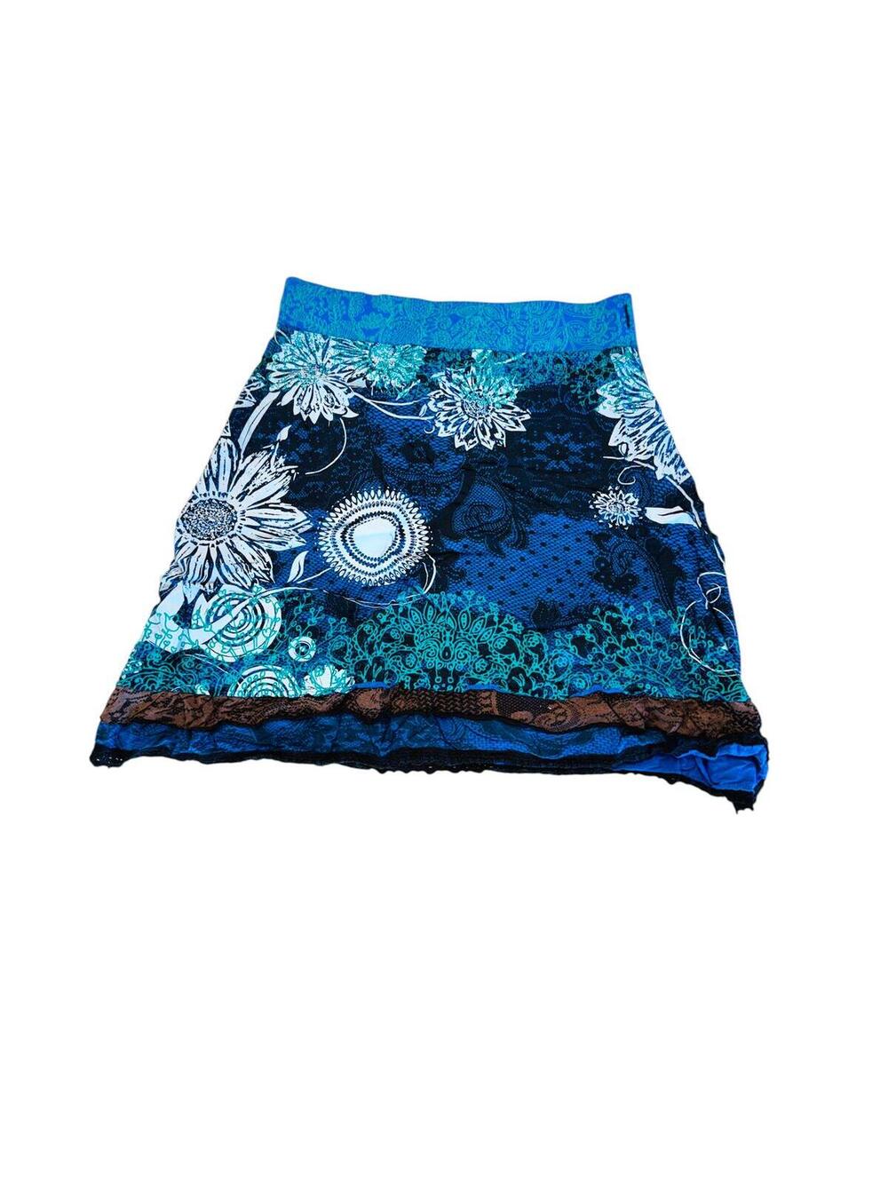 Desigual a line stretch paisley print skirt